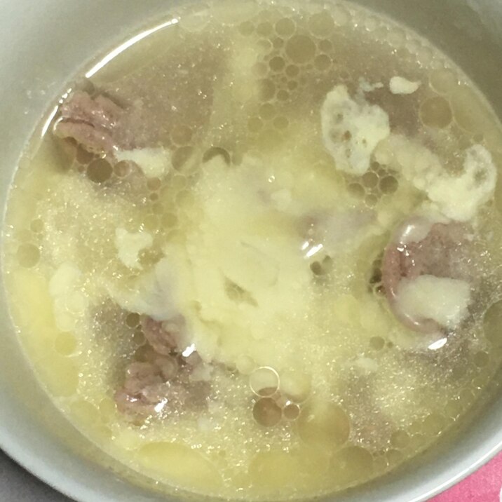 豚挽き肉とシュレッドチーズのスープ